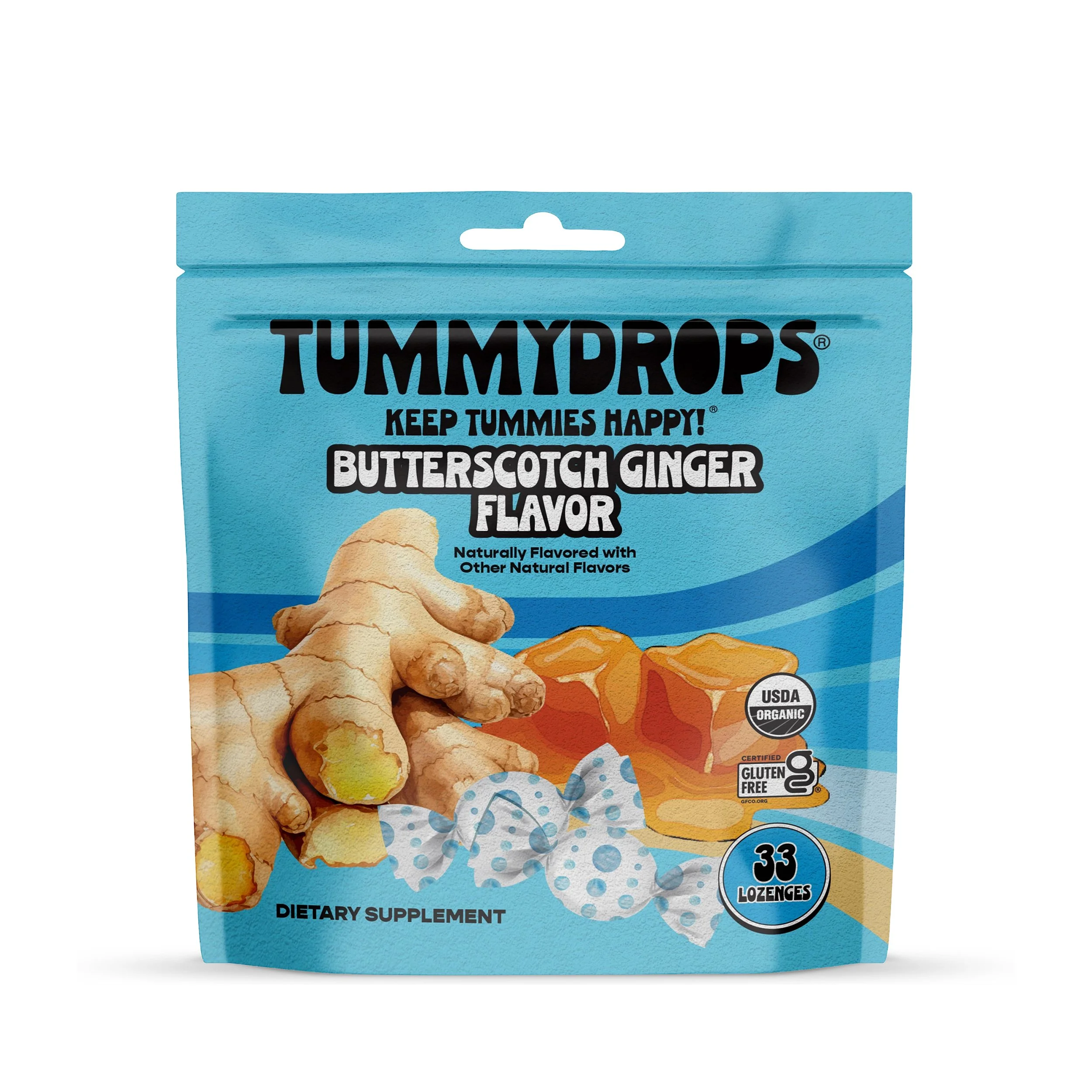 サーベル　ムコ多糖 Tummydrops, No Sugar Sweet BlackBerry Ginger Flavor, Gluten Free